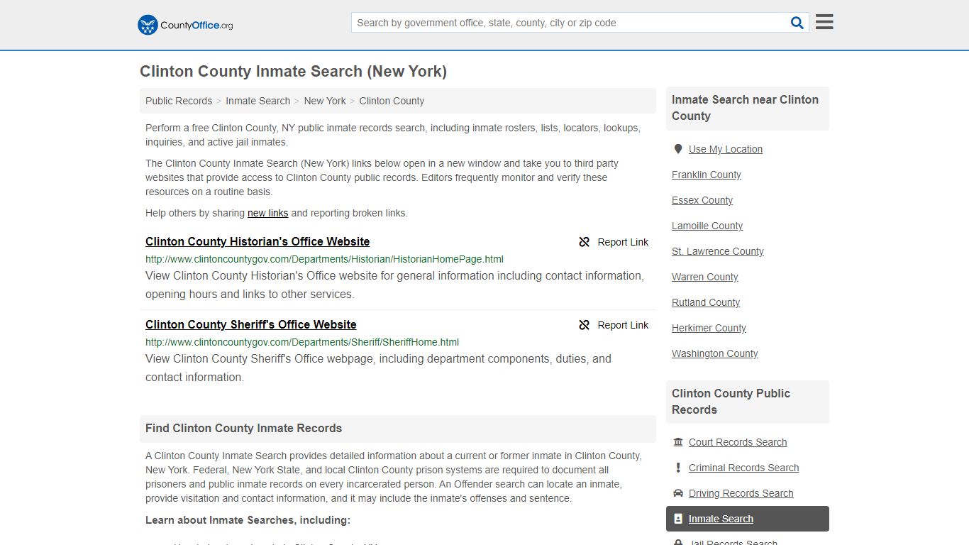 Inmate Search - Clinton County, NY (Inmate Rosters & Locators)